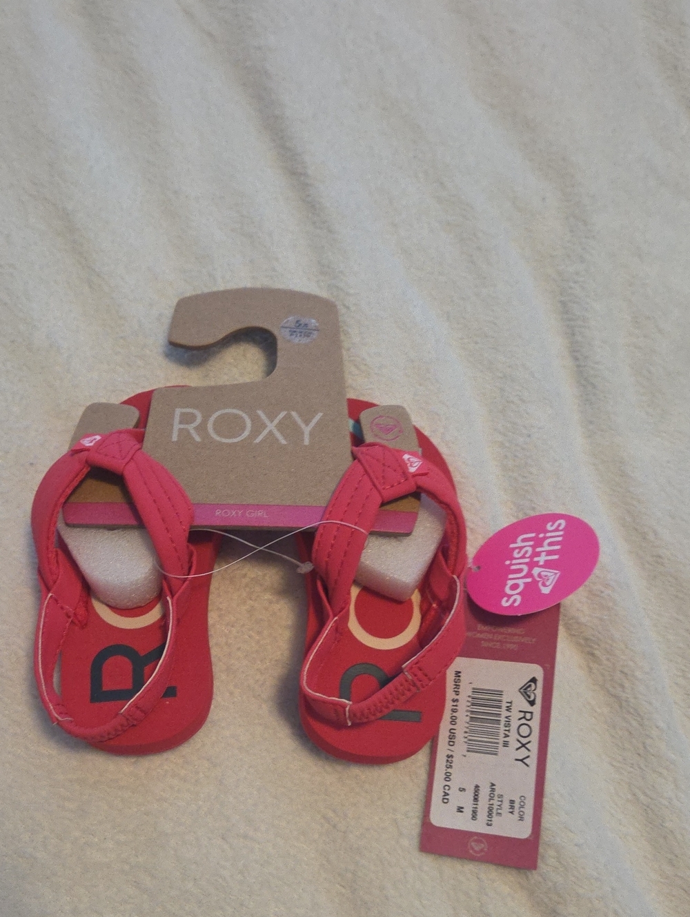 Roxy Girls' Hot Pink Flip Flop Sandals